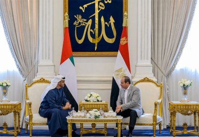 محمد بن زايد والسيسي يبحثان العلاقات الأخوية