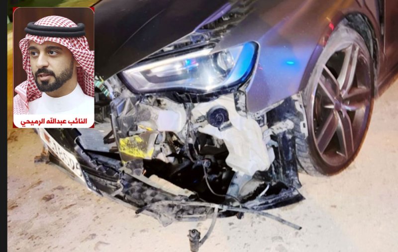 كلب ضال يتسبب بحادث مروري للنائب الرميحي