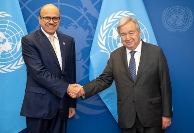 وزير الخارجية يجتمع مع الأمين العام للأمم المتحدة