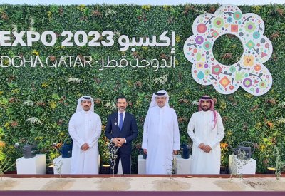 وزير شؤون البلديات والزراعة يحضر افتتاح معرض اكسبو قطر الدولي للبستنة