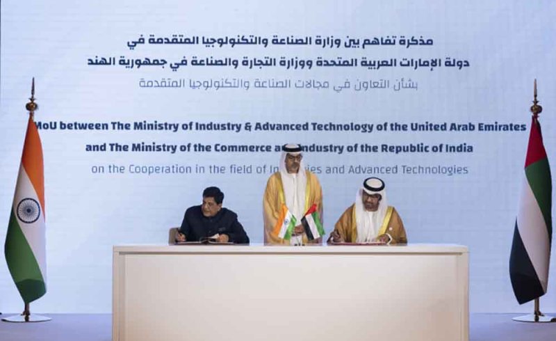 الإمارات والهند توقعان مذكرة تفاهم للتعاون في قطاعات الصناعة والتكنولوجيا المتقدمة