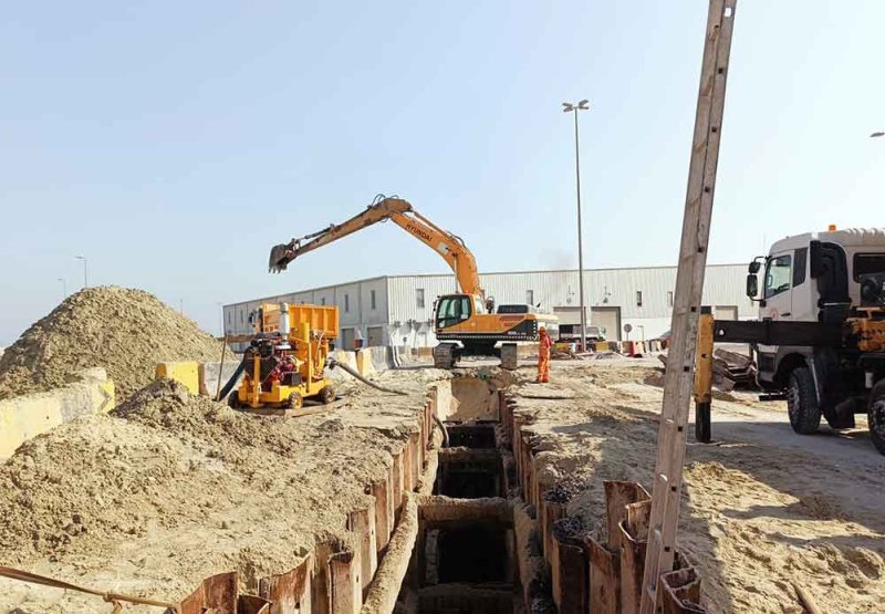 إنجاز 90% من مشروع الخط الرئيسي الناقل لمياه الصرف الصحي في الحد الصناعية