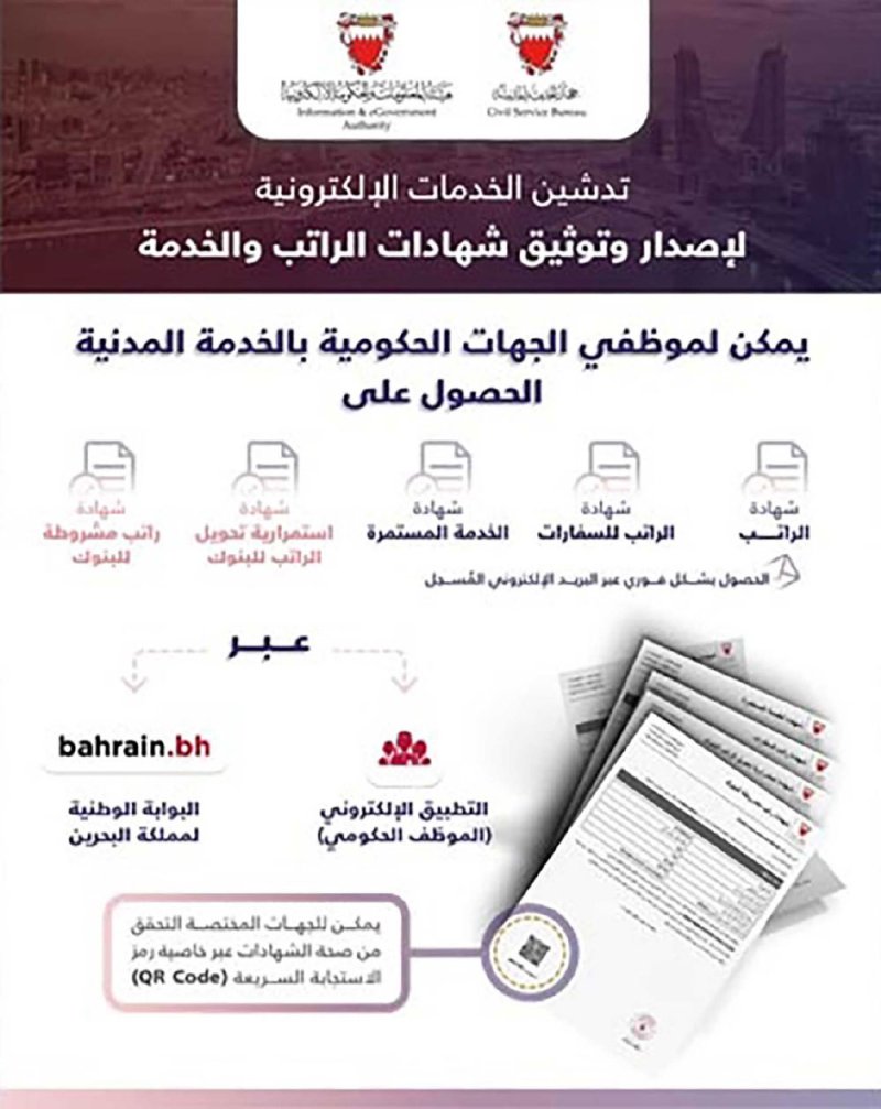 “الخدمة”: تدشين خدمات إلكترونية لإصدار وتوثيق شهادات الراتب