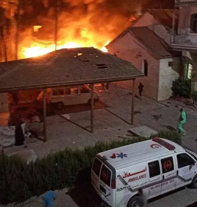 مقتل 200 بغارة إسرائيلية على ساحة مستشفى في غزة