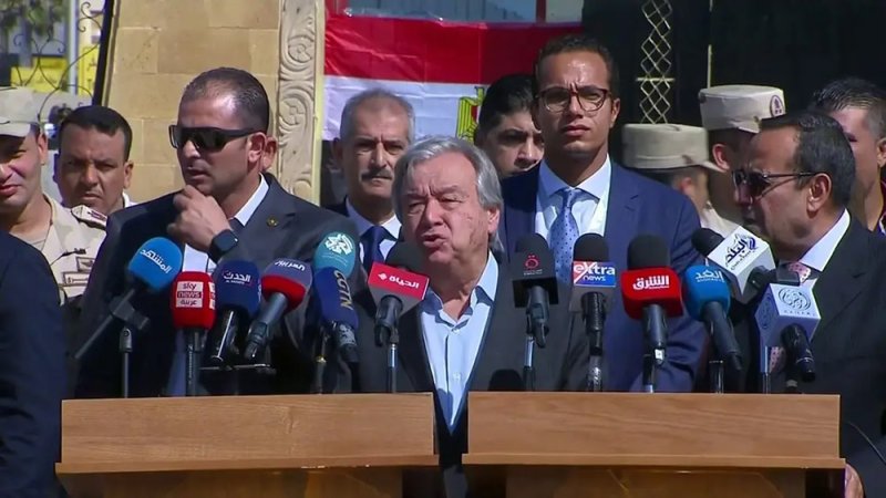 غوتيريش من معبر رفح: الشاحنات يجب أن تدخل غزة في أسرع وقت