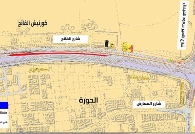 "الأشغال": غلق المسار الأوسط على شارع الفاتح