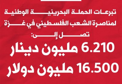 6.2 ملايين دينار إجمالي مساهمات الحملة الوطنية لمناصرة الشعب الفلسطيني