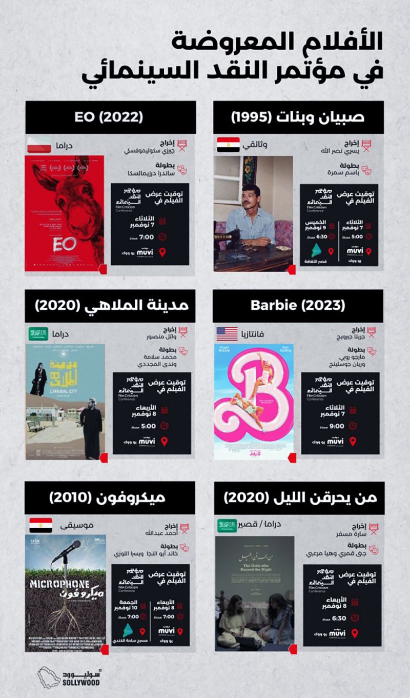 عرض 6 أفلام في مؤتمر النقد السينمائي بالرياض