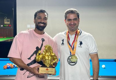 رئيس اتحاد البليارد والسنوكر والدارتس يستقبل البطل العالمي عبدالله عيسى