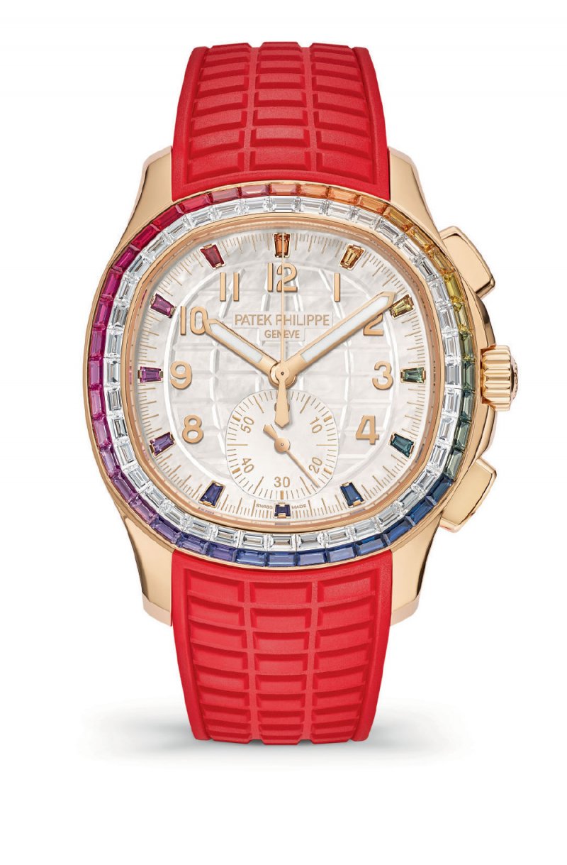 Patek Philippe مجموعة Aquanaut Luce تتألق بألوان قوس قزح المكون من الماس من قطع باجیت والیاقوت