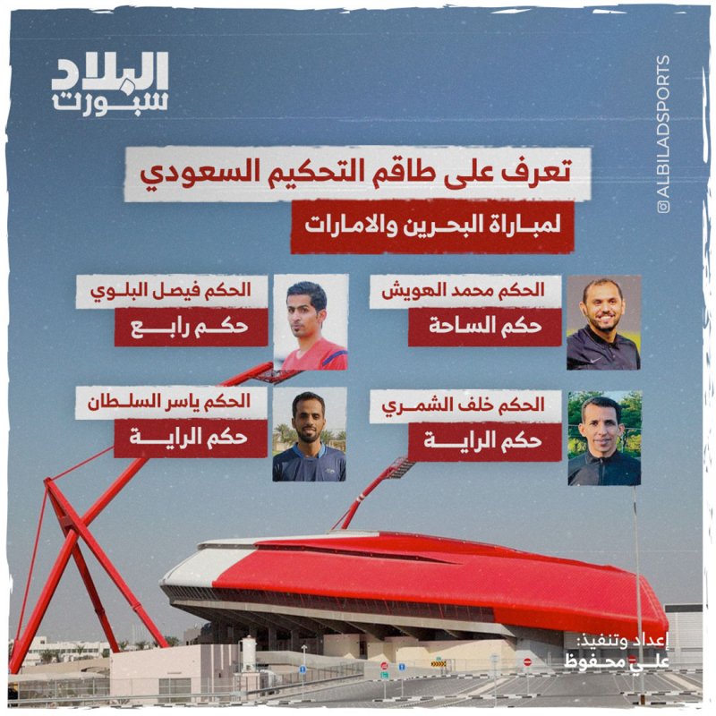 صافرة سعودية تدير الديربي الخليجي بين البحرين والامارات