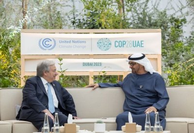 رئيس دولة الإمارات يبحث مع الأمين العام للأمم المتحدة أجندة "COP28" ومستجدات المنطقة