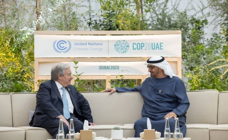 رئيس دولة الإمارات يبحث مع الأمين العام للأمم المتحدة أجندة "COP28" ومستجدات المنطقة