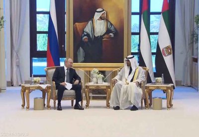 محمد بن زايد يستقبل بوتين في أبوظبي