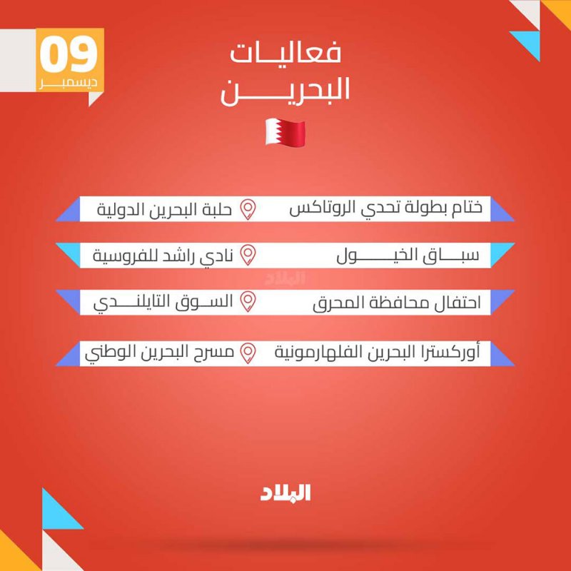 بالصور: تعرف على فعاليات اليوم السبت أعياد البحرين
