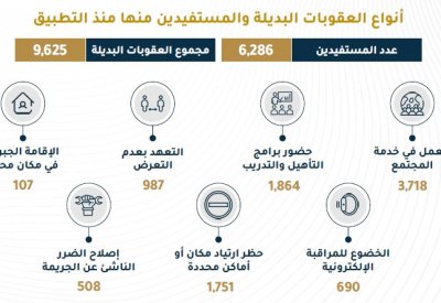 6286 استفادوا من العقوبات البديلة حتى 2023.. تعرف على أنواعها