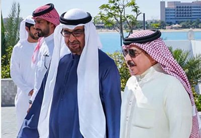 جلالة الملك المعظم يلتقي في مقر إقامته في أبوظبي أخاه صاحب السمو رئيس دولة الإمارات العربية المتحدة الشقيقة