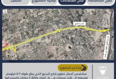 وزارة الأشغال: فتح عطاءات مناقصة مشروع تطوير شارع البديع 
