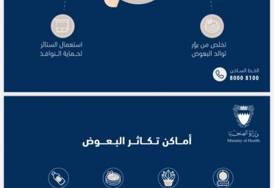 وزارة الصحة تُكثف حملاتها لمكافحة البعوض في جميع مناطق مملكة البحرين