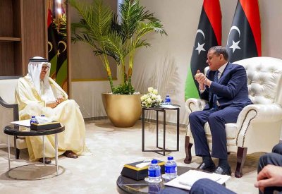 رئيس مجلس الوزراء وزير الخارجية المكلف في دولة ليبيا يستقبل وزير الخارجية