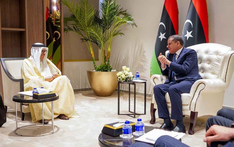 رئيس مجلس الوزراء وزير الخارجية المكلف في دولة ليبيا يستقبل وزير الخارجية