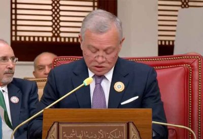 ملك الأردن: نرفض تهجير الفلسطينيين من أراضيهم وفصل غزة عن الضفة الغربية