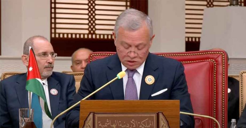ملك الأردن: نرفض تهجير الفلسطينيين من أراضيهم وفصل غزة عن الضفة الغربية