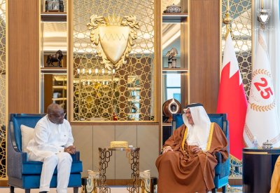 سمو ولي العهد رئيس الوزراء: مواصلة العمل على تطوير العلاقات الثنائية بين البحرين وجمهورية غانا ونقلها نحو مستوياتٍ أكثر تقدمًا