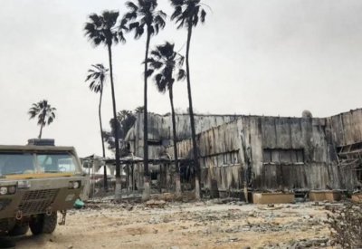 الجيش الإسرائيلي يحرق صالة المغادرين في معبر رفح