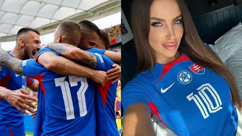 ماذا تفعل "ملكة جمال" مع منتخب سلوفاكيا في كأس أوروبا؟