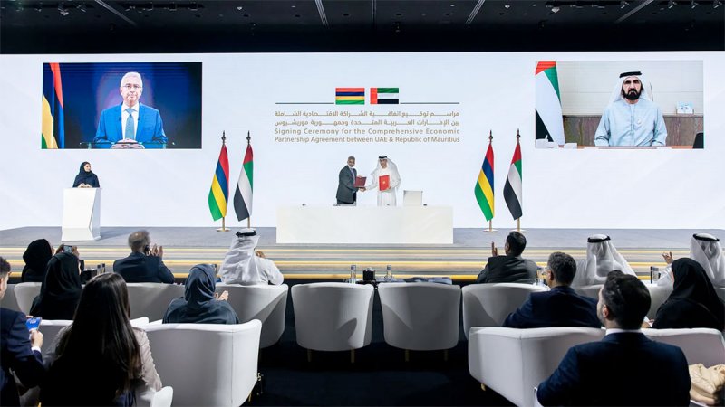 الإمارات وموريشيوس توقعان اتفاقية شراكة اقتصادية شاملة