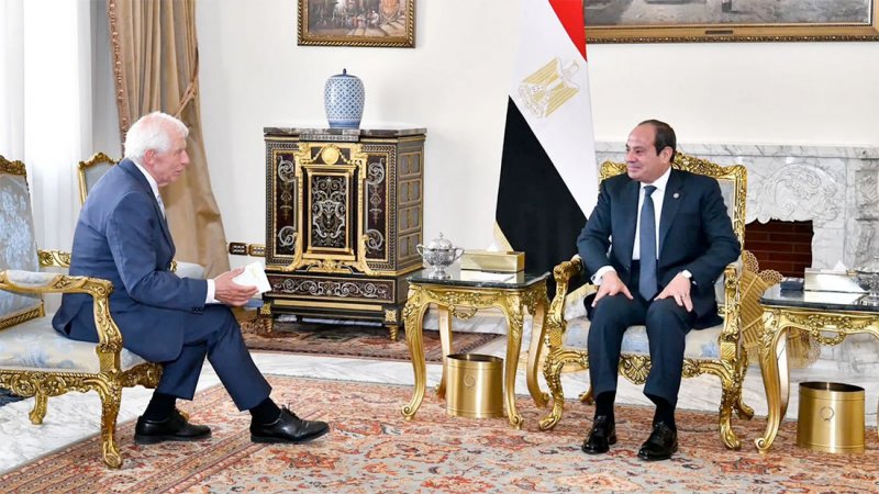 السيسي وبوريل يبحثان سبل وقف إطلاق النار في غزة