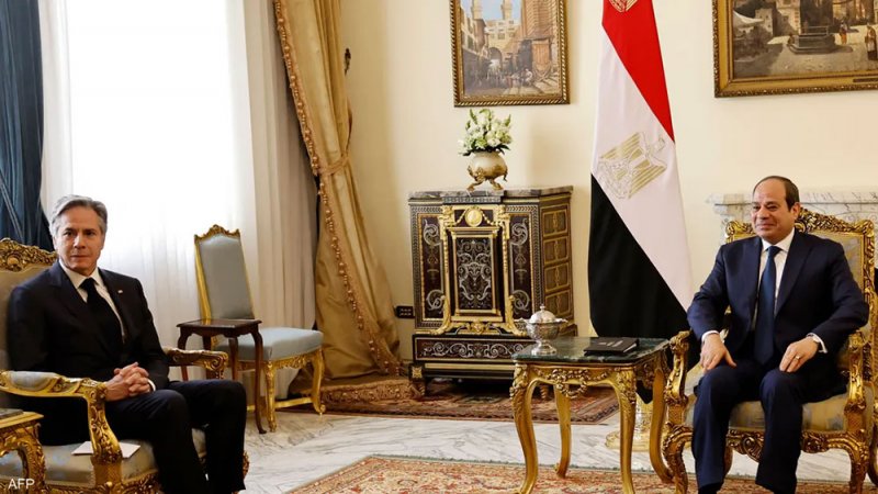 السيسي وبلينكن يبحثان جهود وقف إطلاق النار في غزة