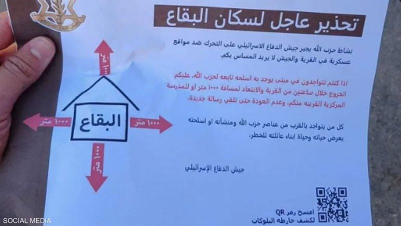 إسرائيل تلقي منشورات بها "أكواد".. وحزب الله يحذر من فتحها