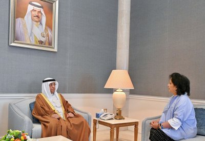 سمو الشيخ محمد بن مبارك يستقبل الشيخة مي بنت محمد بن إبراهيم آل خليفة