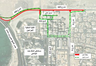 "الأشغال": غلق كلي لشارع 105 بالبسيتين