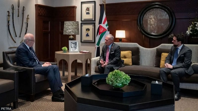 ملك الأردن يستقبل ميقاتي ويؤكد الوقوف إلى جانب لبنان