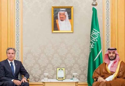 ولي العهد السعودي يبحث مع بلينكن الأوضاع الإقليمية والدولية