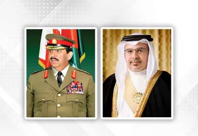 سمو ولي العهد نائب القائد الأعلى للقوات المسلحة رئيس مجلس الوزراء يتلقى برقية تهنئة من القائد العام لقوة دفاع البحرين