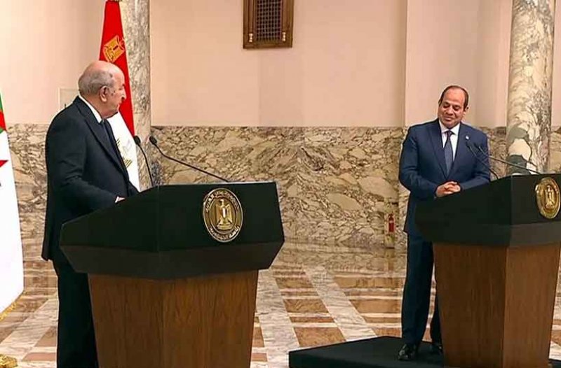السيسي وتبون يؤكدان الرغبة في تعزيز العلاقات بين البلدين
