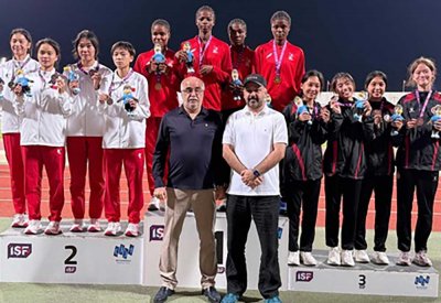 فريق البحرين يتوج بذهبية التتابع المتنوع في دورة الألعاب المدرسية الدولية "البحرين 2024"