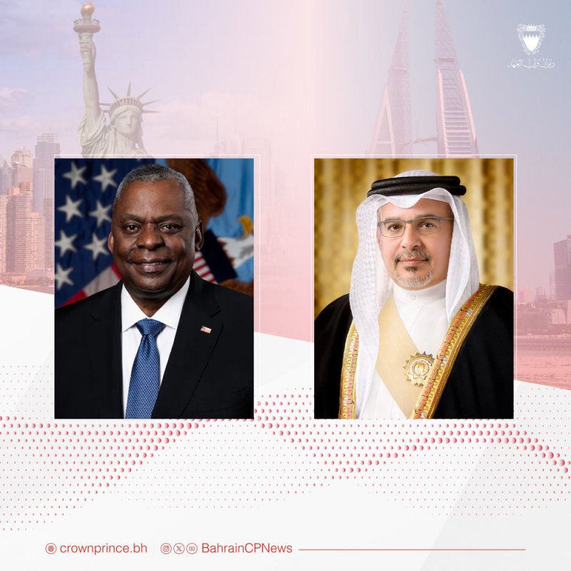 سمو ولي العهد يتلقى اتصالاً هاتفيًا من وزير الدفاع بالولايات المتحدة الأمريكية