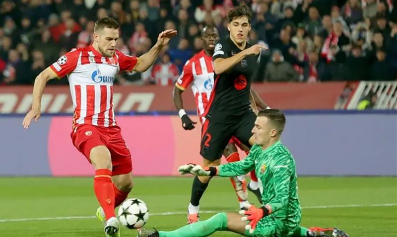 برشلونة يسحق النجم الأحمر بخماسية في دوري الأبطال