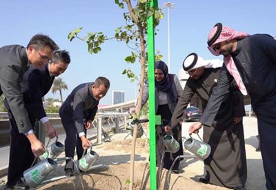 تشجير شارع 1722 بالدبلوماسية بدعم من سفارة جمهورية الصين الشعبية