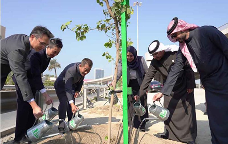 تشجير شارع 1722 بالدبلوماسية بدعم من سفارة جمهورية الصين الشعبية