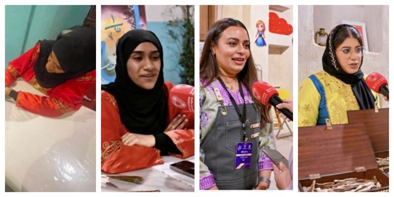 القرية التراثية تفوح برائحة البخور وتزدان بنقوش الحناء