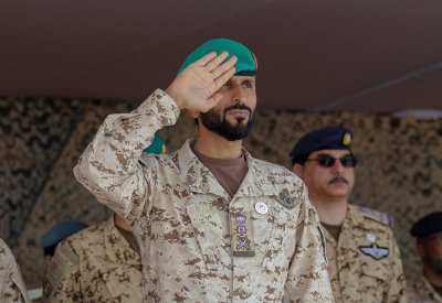 سمو الشيخ ناصر بن حمد يشهد المرحلة الختامية للتمرين الجوي المشترك (جند السماء/2)