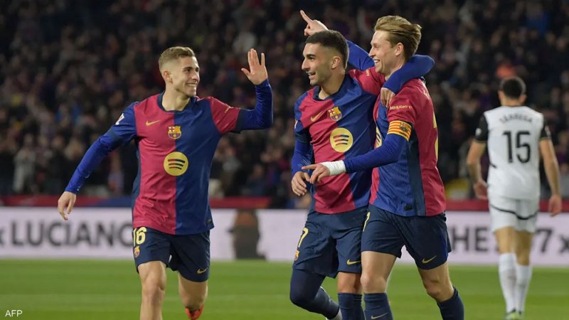 بعد 4 مباريات بلا فوز.. برشلونة يمزق شباك فالنسيا بـ7 أهداف