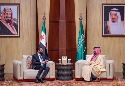 ولي العهد السعودي يستقبل الرئيس السوري أحمد الشرع في الرياض