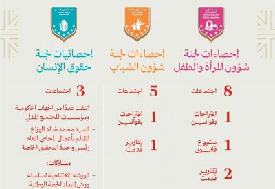 16 اجتماع للجان "المرأة والطفل" و"الشباب" و"حقوق الانسان" بمجلس الشورى